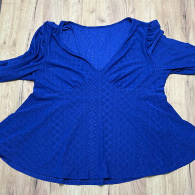 Spitzenbluse blau     (Plus size)