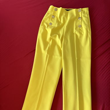 Zara Yellow Nautical Trousers, Size XS