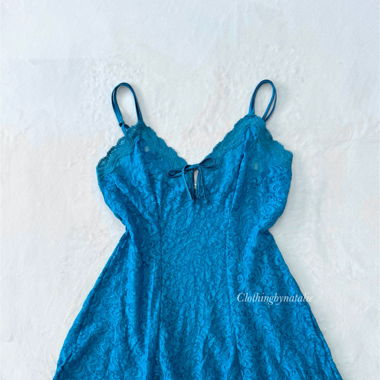 Green Floral Lace Slip Dress (M)
