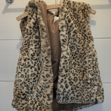 Gilet en fausse fourrure léopard