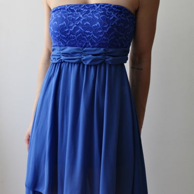 Festliches Kleid mit Spitze, blau