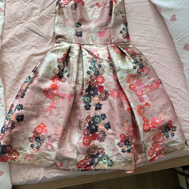 Robe mini bustier florale rose