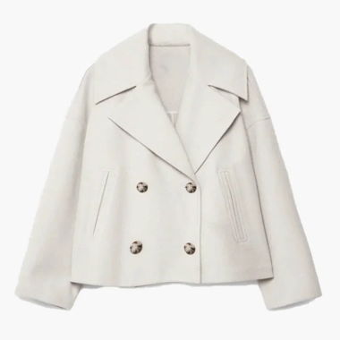 Weisse Cropped-Jacke