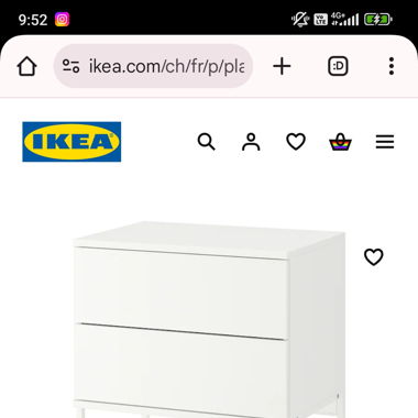 Commode 2 tiroirs Ikea 