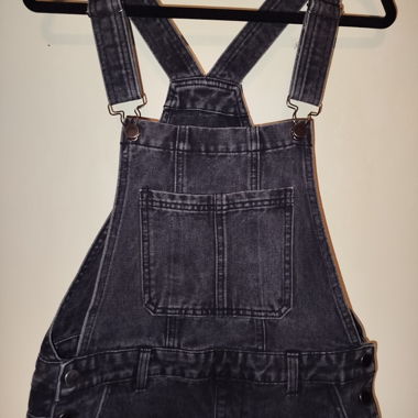 Tuta di jeans con pettorina in antracite, taglia M