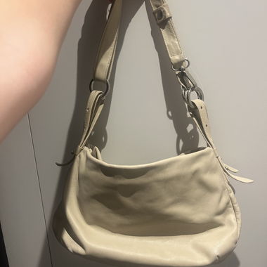 Borsa a mano in pelle crema