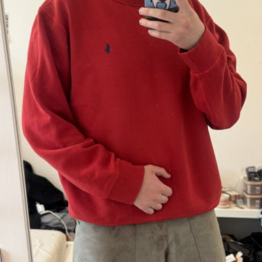 Felpa Ralph Lauren rossa in fleece XL