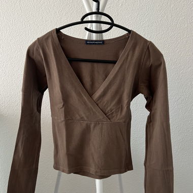 Longsleeve avvolgente marrone