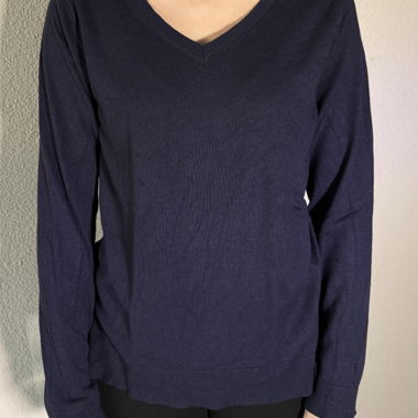 Maglione scollo a V blu scuro