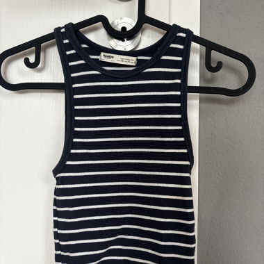 Débardeur rayé bleu marine et blanc XS