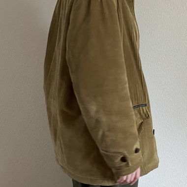 Vintage Kordmantel mit Kunstlederkragen