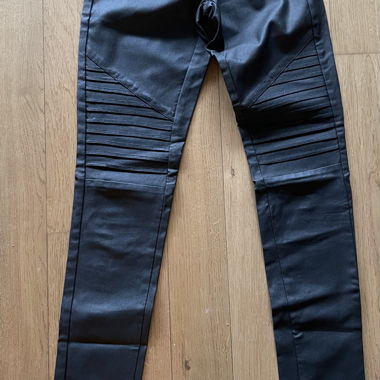 ONLY faux leather biker-style trousers black