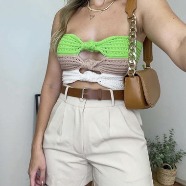 Knit tie-top