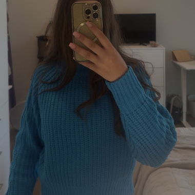 Pull en tricot bleu S