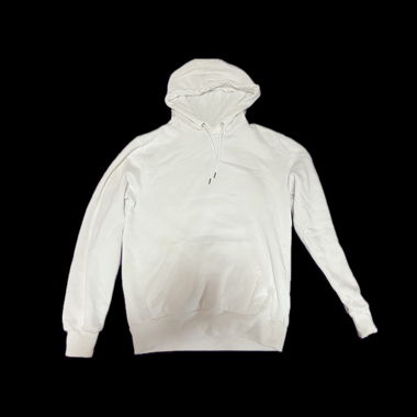 Weisser Pullover mit Kapuze