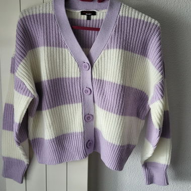 Cardigan rayé lilas XS