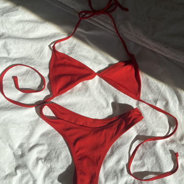 Red Triangle Bikini Set