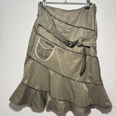 Khaki-Minirock, tief sitzend, mit Reissverschluss – Les Filles à la Vanille