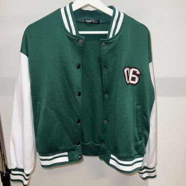 Giacca College SHEIN verde bianca taglia S