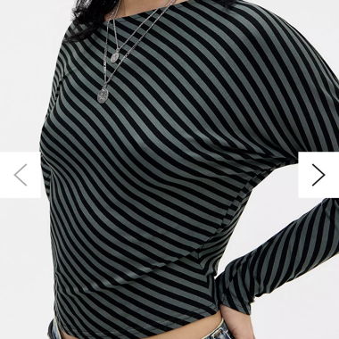 Striped Slouchy Top - Urban Outfitters