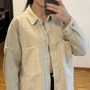 Veste chemise beige jeans Zara S