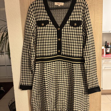 Robe Derhy K. noir blanche et doré 
