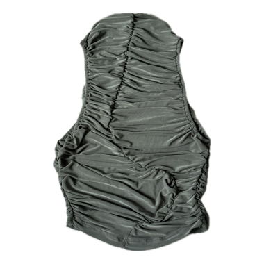 Top Canotta Arricciato in Khaki-Grigio