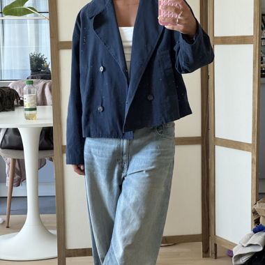 Blauer Doppelreihen-Blazer