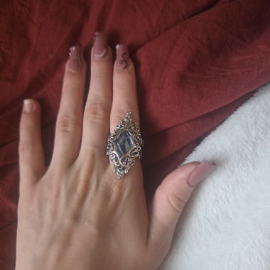 Bague argentée à effet
