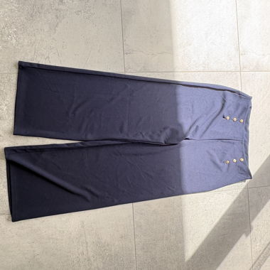 Navy wide-leg trousers
