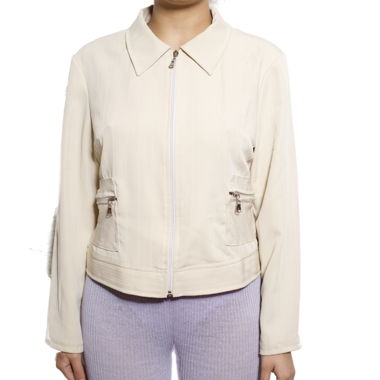 Vintage Beige Zip Jacket