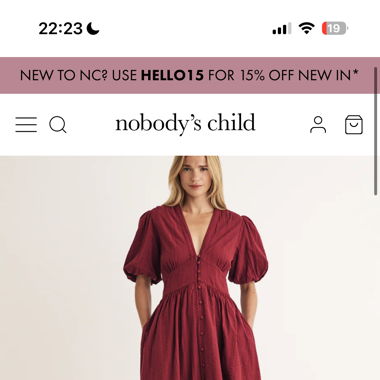 Nobody‘s child burgundy starlight midi dress