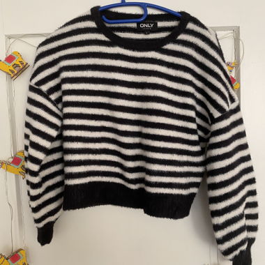 ONLY striped fluffy cropped jumper S