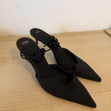 Black Zara Heeled Mules