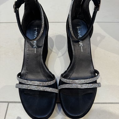 Avenue schwarze Sandalen mit Absatz