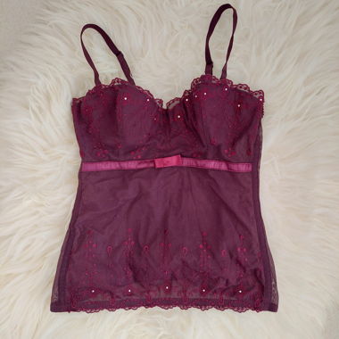 90s sheer corset top - S