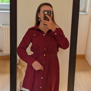 Robe chemise bordeaux