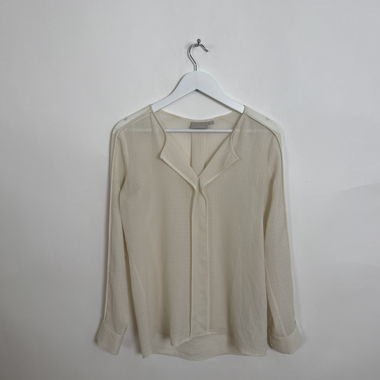 Beige transparente Bluse