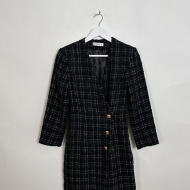 Manteau à carreaux style tweed MNG