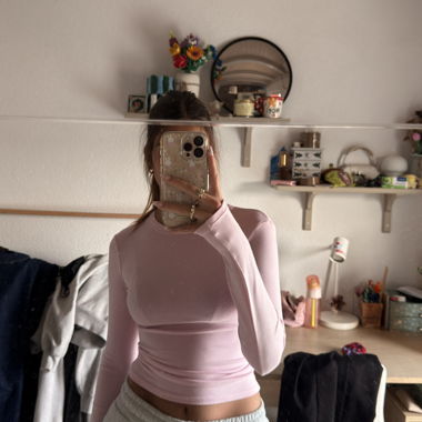 Rosa Langarmshirt