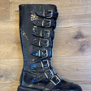 Demonia - black Hologram Vegan leather boots