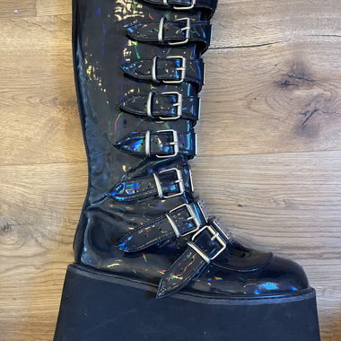 Demonia - black Hologram Vegan leather boots