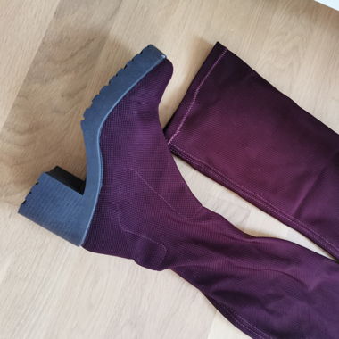 Overknees Bordeauxrot