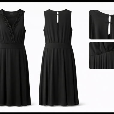 Abito nero con volant – elegant