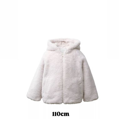 Faux fur hooded jacket 110 cm