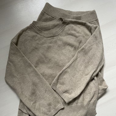 Ensemble effet laine brun