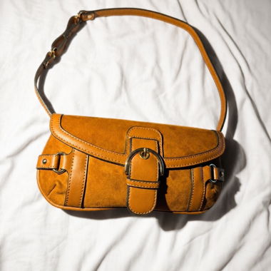 Sac à bandoulière en faux daim camel