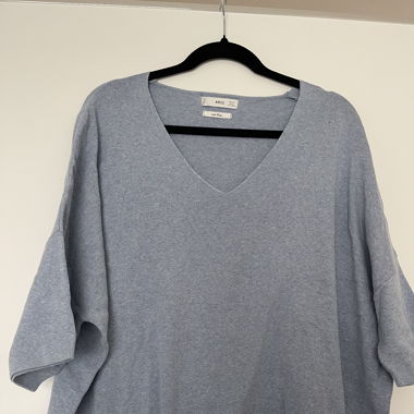 Blauer Pullover 3/4 Ärmel