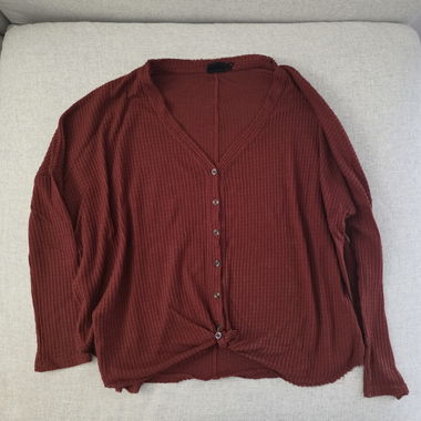 Bordeaux Cardigan mit Knopfleiste