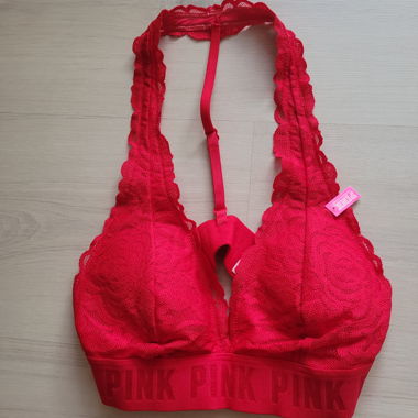 NEUF - brassière PINK rouge dentelle